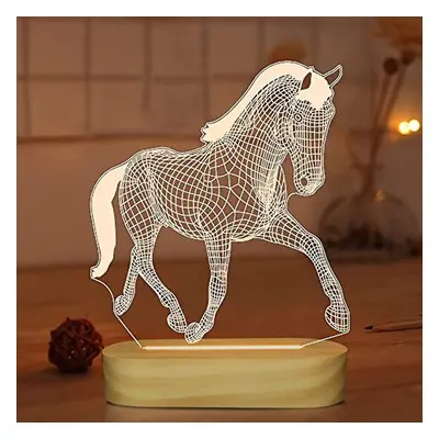 Lightzz Horse Gifts For Girls Women 3d Illusion Lamp Horse Night Light With Soft Warm White Colo