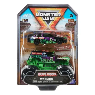 Monster Jam Official 1:64 Scale Diecast 2-Pack Monster Truck and Race