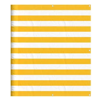 vidaXL Balcony Screen Yellow and White Stripe 120x1000 cm garden screen