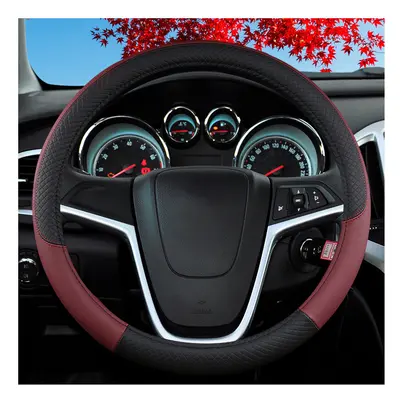 (Wine red) Auto Steering Wheel Cover Universal Volant Braid on the Steering-wheel