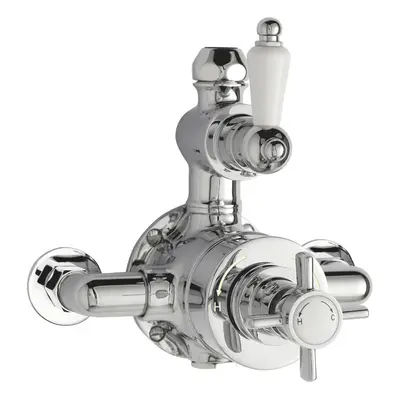 Traditional Exposed Twin Thermostatic Shower Valve (1 Outlet) - Chrome - Balterley