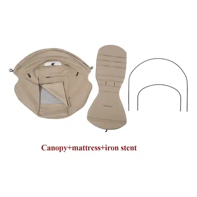 (khaki with stent) Stroller Hood&Seat Liner For Babyzen Yoyo Canopy Cover Cushion Fit YOYO2/YOYA