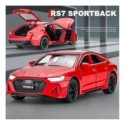 (Audi RS7 Standard) 1/32 Audi RS6 Miniature Diecast Toy Car Model Sound & Light Doors Openable E