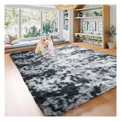 (200cm x 290cm (6ft 8" x 9ft 7"), Dark Grey) Extra Large Rug Soft Shaggy Living Room Carpet Mat