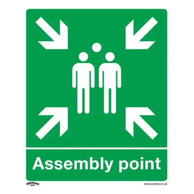 10x ASSEMBLY POINT Health & Safety Sign - Rigid Plastic x 300mm Warning