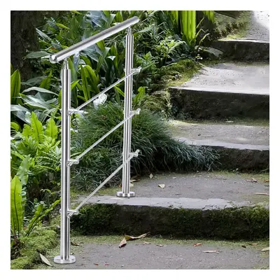 (60cm Cross Bar) Handrail Kit Outdoor Grab Rail Garden Step Support Variable Angle