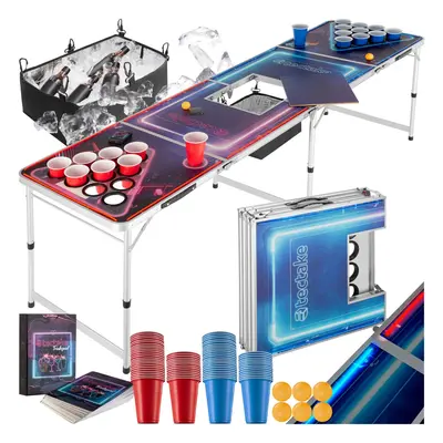 Beer Pong Table LED Ice Box Party Drinking Game Tournament Cups Ball Cards