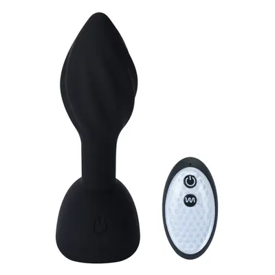 Rechargeable Swirl Anal Plug with Remote Control Vibration Beads