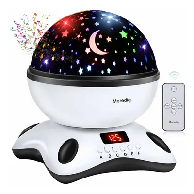 Musical Night Light, Rotating Star Lamp Baby Musical Lamp with Rechargeable Battery,12 Songs to 