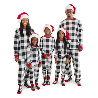 The Children's Place Baby Family Matching Plaid Thermal Pajamas Sets Black/White Check XLarge Ad