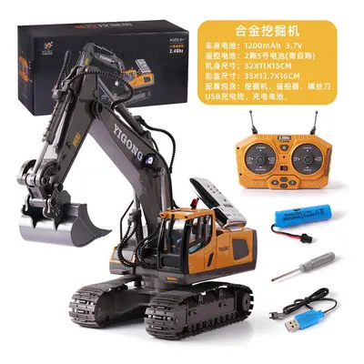 (11 Channel Excavator) BGTOY 1:20 RC Car Channel Remote Controlled Alloy 4WD Bulldozer Simulatio