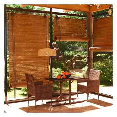 vidaXL Piece Garden Dining Set Poly Rattan and Tempered Glass Brown