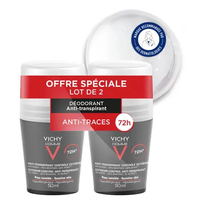 Homme Antitranspiranter Deoroll-on 72h,Pack of (2 x 50ml)