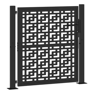 (steel/black, x cm/cross design) vidaXL Garden Gate 105x180 cm Weathering Steel Flame Design fen