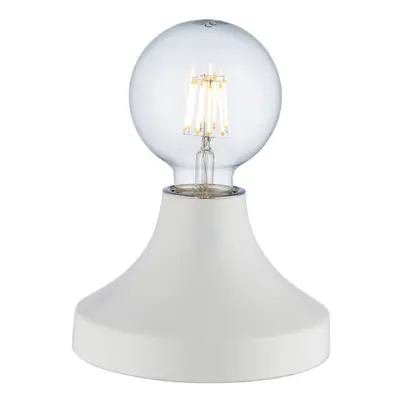 Gloss White Ceramic Table Lamp Light Fitting - Minimalistic Bulb Holder Design