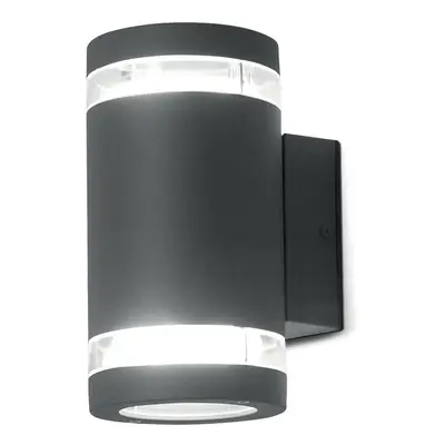 Outdoor IP44 Twin Wall Light Graphite LED GX53 9W