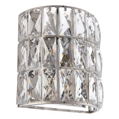 Crystal LED Wall Light Chrome & Clear Glass Shade Pretty Dimmable Lamp Fitting