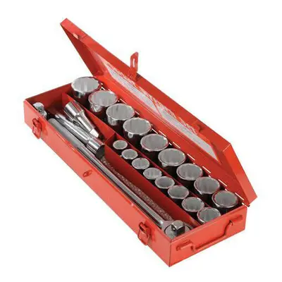 21 19mm 50mm Piece Socket Set 3/4" Inch Drive Metric T Bar Quick Release