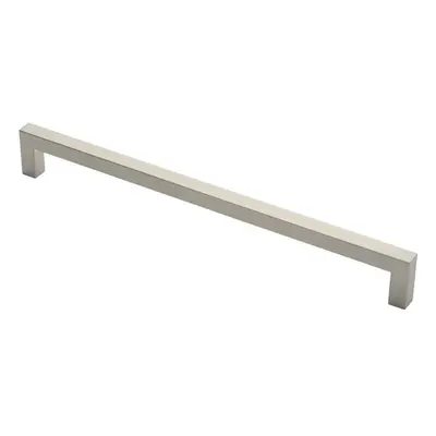 Square Mitred Door Pull Handle x 19mm 450mm Fixing Centres Satin Steel