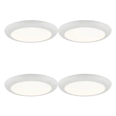 4 PACK Ultra Slim Recessed Ceiling Downlight - 18W Cool White LED - Matt White