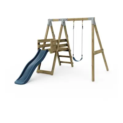 Premium Single Swing with Deck - Flex Navy Blue