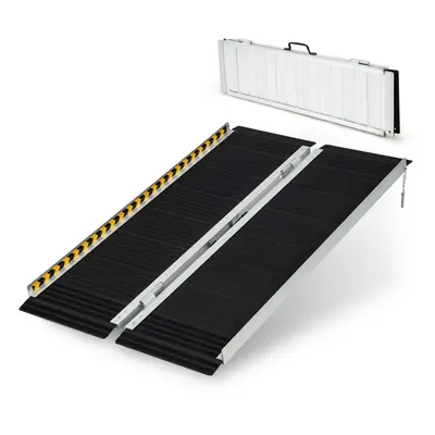 4FT Portable Aluminum Wheelchair Ramp Threshold Ramp With Transition Plate