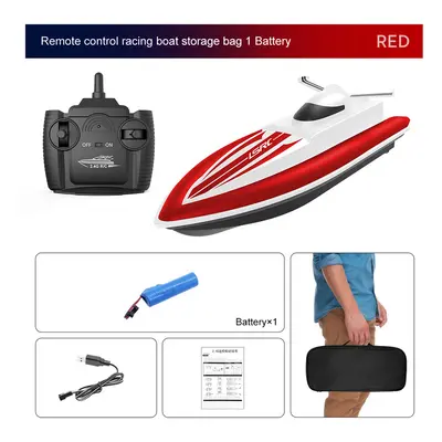 (1BA with bag) 2.4G LSRC-B8 RC High Speed Racing Boat Waterproof Rechargeable Model Electric Rad