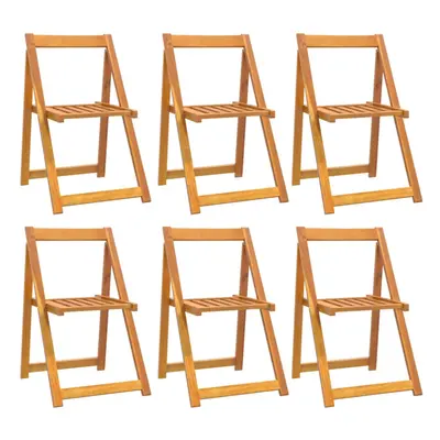 (6 pcs) vidaXL 2/4/6/8x Solid Wood Acacia Folding Garden Chairs Wooden Dining Seat