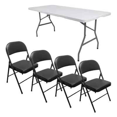 Royalford Pack of Folding Padded Chair with 6ft Heavy Folding Table