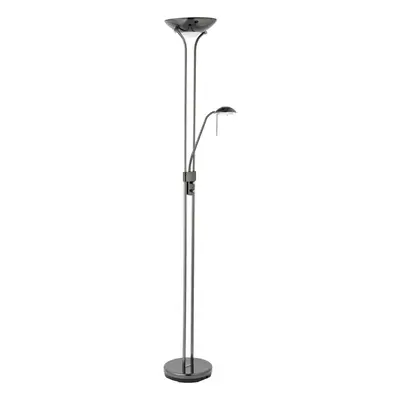 Mother & Child Floor Lamp Black Chrome 1.8m Twin Light Dimmer Flexible Reading