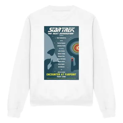 (L, White) Star Trek Unisex Adult The Next Generation Season Episode Sweatshirt