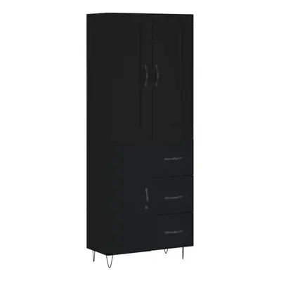 (metal) vidaXL Highboard Sideboard Storage Cabinet Side Cabinet Black Engineered Wood