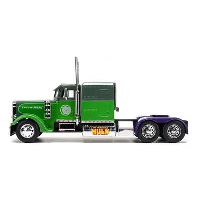 Jada Diecast Model Truck Tractor with The Incredible Hulk Marvel Avengers Series for Peterbilt -