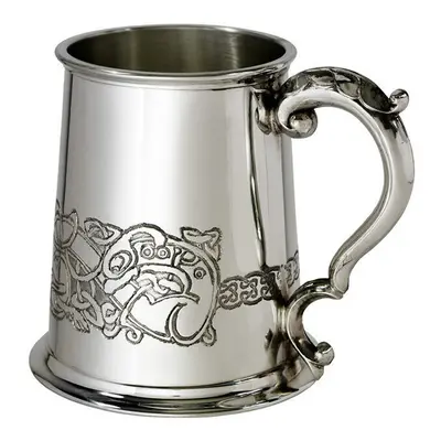 Celtic dragon one pint pewter tankard