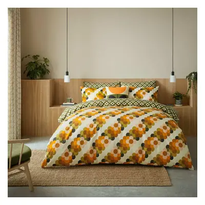 Orla Kiely Bedding - Retro Flower Stripe Multicoloured 100% Cotton Duvet Cover Set (Single Duvet