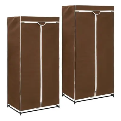 vidaXL 2x Wardrobes Brown Closet Clothes Storage Organiser Cabinet Shelves