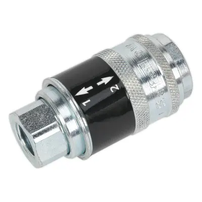 Safety Coupling - Female 1/4" BSP - 2-Stage Release System - Self Venting