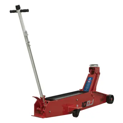 Heavy Duty Long Reach Trolley Jack - Tonne Capacity - 600mm Max Height - Red