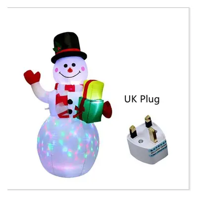 (UK Plug) Led Illuminated Inflatable Snowman Air Pump Inflatable Toys Indoor Outdoor Holiday Chr