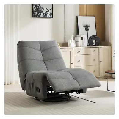 AUSTIN SWIVEL & ROCKER MANUAL FABRIC RECLINER CHAIR GREY