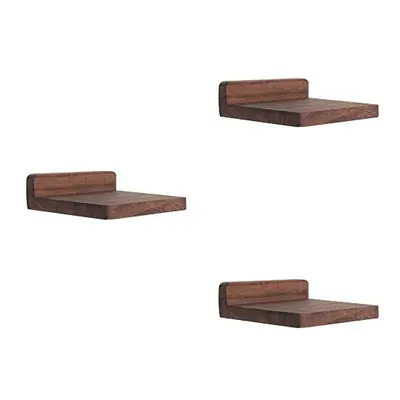 PHOENANCEE 12.7x10x4cm, Wooden Square Floating Shelves, Compact Style Mini Wall Shelf for Small 