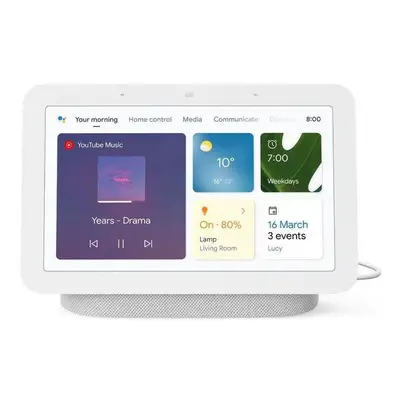 Google Nest Home Hub 7" Smart Speaker & Display Voice Control Assistant - Chalk