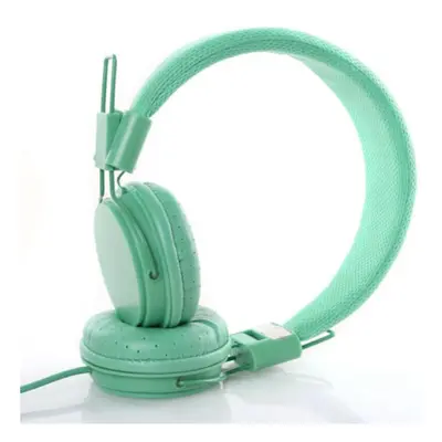 (Green) Kids Wired Ear Headphones Stylish Headband Earphones for iPad Tablet Kid