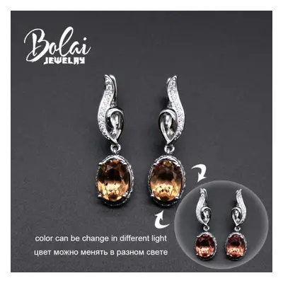 (brown,pink, M) Color Changing Diaspore Dangle Earrings Sterling Silver Zultanite Crystal Fine J