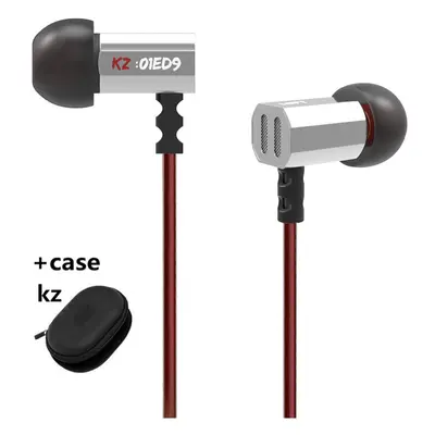 (silver no mic Case) KZ ED9 Nozzles Earphone heavy bass music headset fever HiFi zinc alloy