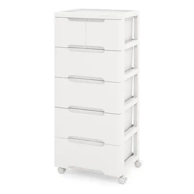 Rolling Storage Cabinet Vertical Storage Unit with Drawers