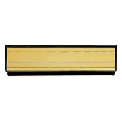 All in one Sleeved Letterbox Plate x x 65mm Aperture Gold Aluminium