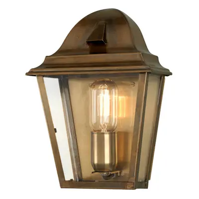 Outdoor IP44 Wall Light Aged Brass LED E27 100W d02500