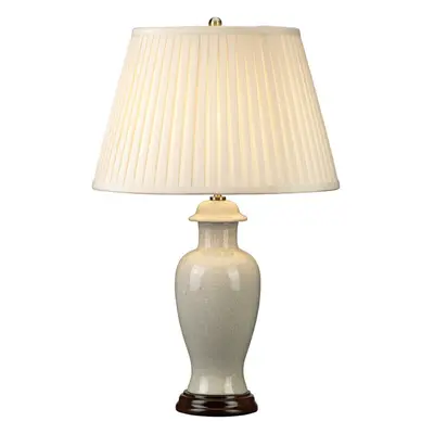 Table Lamp Small Chinese Porcelain Ivory Crackle Glass Cream Shade LED E27 60W