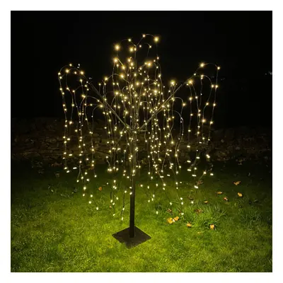 Outdoor Christmas Decorations Tree Willow Black 6ft/8ft Warm White LED Lights